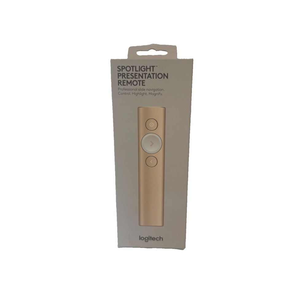 Logitech Spotlight Presentation Remote Gold Wireless Bluetooth Mac PC 910-004860